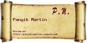Panyik Martin névjegykártya